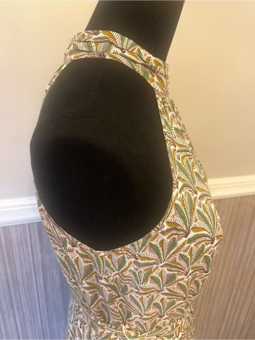 Anthropologie Botanical Halter Dress XS Tie Waist Lined A-Line Dress - Picture 8 of 12